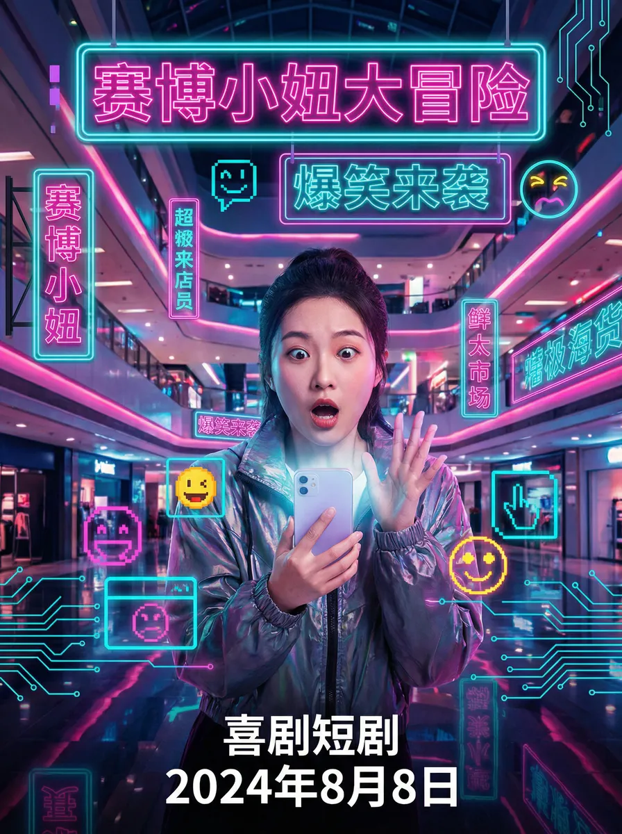 年轻的小婊孑4中文字幕 搞笑喜剧短剧 - 赛博小妞大冒险海报
